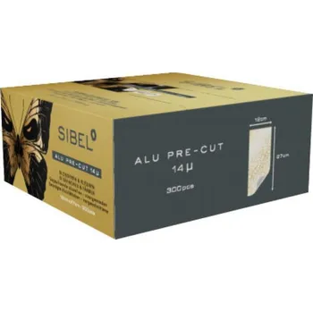 Příslušenství k barvení vlasů Sibel Alu Pre-Cut embosovaný alobal 14 micro zlatý 300 ks