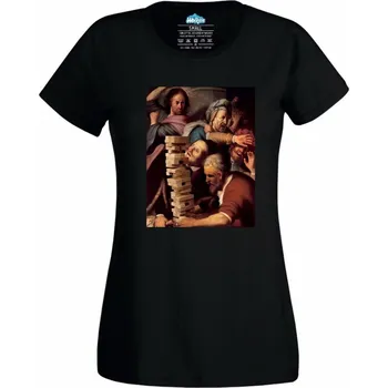 Dámské tričko Renesanční Hra (Skladem XS-4XL) (Velikost: 4XL, Barva: Černá)