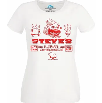 Dámské tričko Lávové Kuře - Restaurace u Steva (Velikost: 4XL, Barva: Bílá)