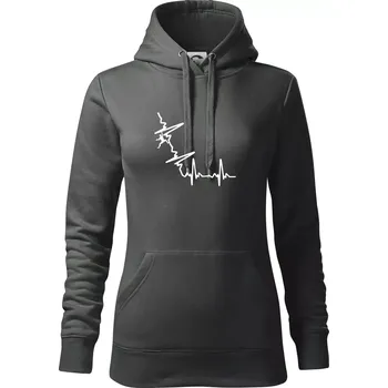 Dámská mikina EKG bouldering - Mikina dámská Cape s kapucí - XS ( Tmavá břidlice (šedá se zeleným nádechem) )