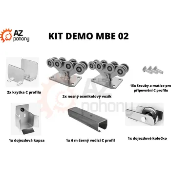 Pohon brány KIT DEMO MBE 02 MAX - sestava pro samonosnou posuvnou bránu až do 10 m průjezdu