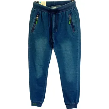 Chlapecké kalhoty Dětské kalhoty KUGO riflový vzhled CK0933 modré vel.146