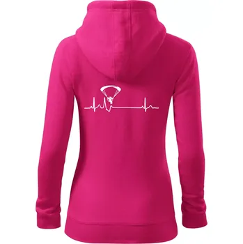 Dámská mikina EKG paramotor - Dámská mikina trendy zipper s kapucí - 2XL ( Purpurová )