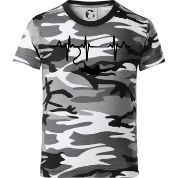 Chlapecké oblečení EKG bungee jumping - Dětské maskáčové triko - 104-110cm / 3-4 roky ( Šedý maskáč )