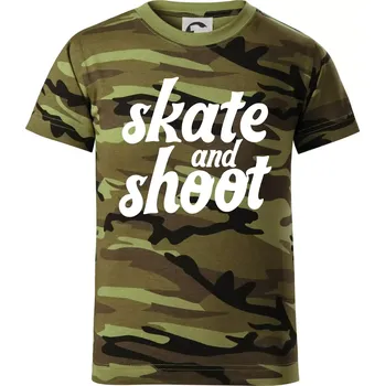 Chlapecké oblečení Biatlon skate and shoot - Dětské maskáčové triko - 134 cm/8 let ( Zelený maskáč )