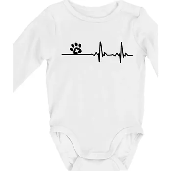 Veterinář EKG - Body kojenecké s dlouhým rukávem - Dlouhý r. do 3 měs ( Bílá )