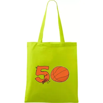 Nákupní taška Basketball kulaté narozeniny 50 - Taška bavlněná - 42 x 38 cm ( Limetková )