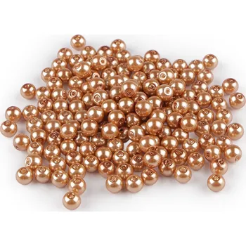 Korálek Skleněné voskové perly Ø6 mm Varianta: 48B zlatá stř., Balení: 50 g