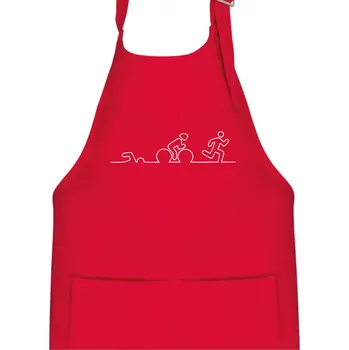 Kuchyňská zástěra EKG triatlon - Dětská zástěra na vaření - Univerzální velikost ( Červená )