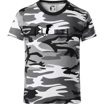 Chlapecké tričko EKG prodavačka - Dětské maskáčové triko - 134 cm/8 let ( Šedý maskáč )