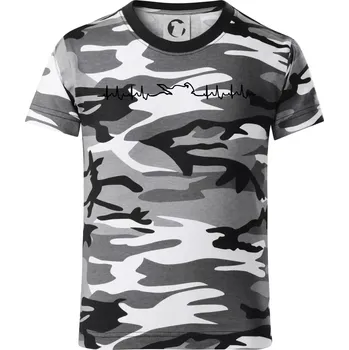 Chlapecké tričko Moto EKG - Dětské maskáčové triko - 134 cm/8 let ( Šedý maskáč )