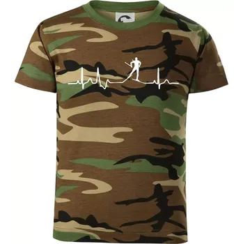 Chlapecké tričko Ekg běžkař - Dětské maskáčové triko - 146 cm/10 let ( Hnědý maskáč )