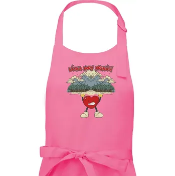 Kuchyňská zástěra Láska hory přenáší - Pánská zástěra na vaření - Univerzální velikost ( Růžová )