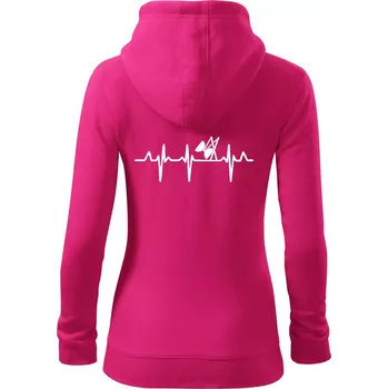 Dámská mikina EKG diabolo - Dámská mikina trendy zipper s kapucí - M ( Purpurová )