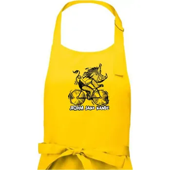 Kuchyňská zástěra Jezdím jako kanec - Pánská zástěra na vaření - Univerzální velikost ( Žlutá )