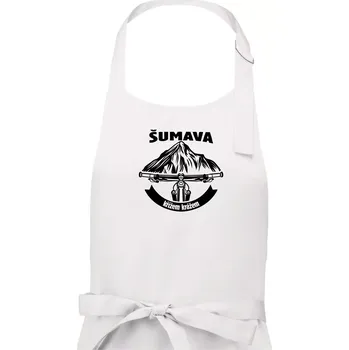 Kuchyňská zástěra Šumava křížem krážem - Pánská zástěra na vaření - Univerzální velikost ( Bílá )