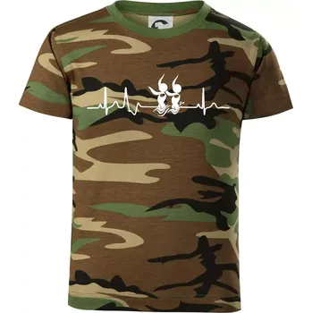 EKG synchronizované plavání - Dětské maskáčové triko - 146 cm/10 let ( Hnědý maskáč )