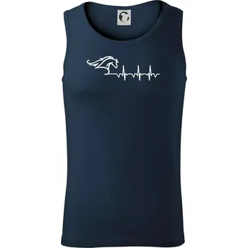 Hlava koně EKG - Tílko pánské Core - L ( Námořní modrá (velmi tmavá - téměř černá) )