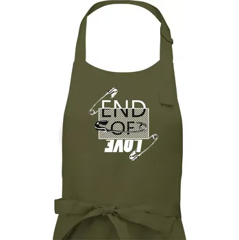 Kuchyňská zástěra End of love - Pánská zástěra na vaření - Univerzální velikost ( Khaki )