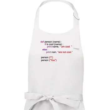 Kuchyňská zástěra Python I am cool, You are not cool - Pánská zástěra na vaření - Univerzální velikost ( Bílá )