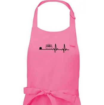 Kuchyňská zástěra Kuželky EKG - Dámská zástěra na vaření - Univerzální velikost ( Růžová )