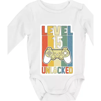 Gaming narozeniny 15 - Body kojenecké s dlouhým rukávem - Dlouhý r. 3-6 měs ( Bílá )
