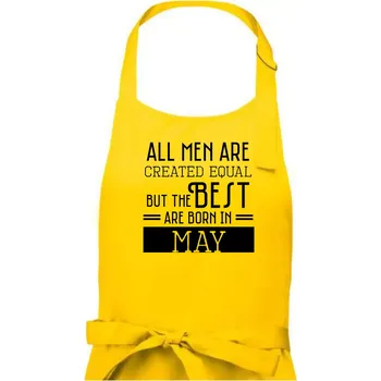 Kuchyňská zástěra All men are created equal may - Pánská zástěra na vaření - Univerzální velikost ( Žlutá )