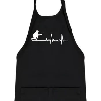 Kuchyňská zástěra EKG petanque - Dětská zástěra na vaření - Univerzální velikost ( Černá )