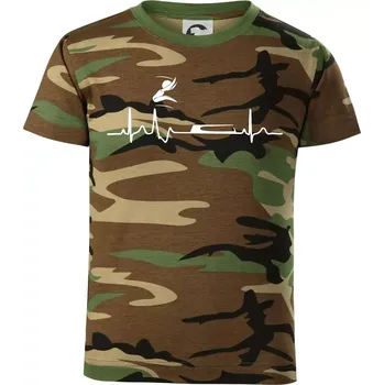 EKG skok do dálky - Dětské maskáčové triko - 146 cm/10 let ( Hnědý maskáč )