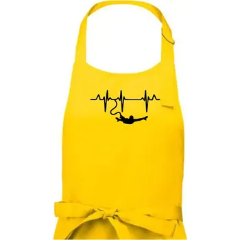 Kuchyňská zástěra EKG bungee jumping - Dámská zástěra na vaření - Univerzální velikost ( Žlutá )