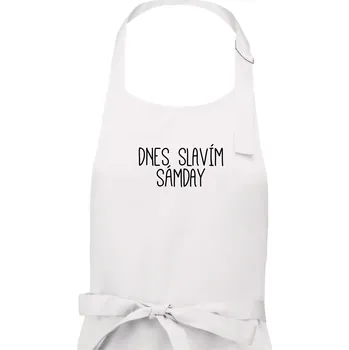Kuchyňská zástěra Dnes slavím Sámday - Pánská zástěra na vaření - Univerzální velikost ( Bílá )