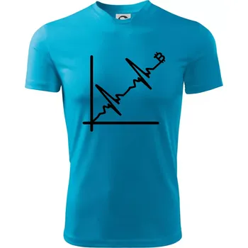 Chlapecké oblečení EKG graf bitcoin - Dětské triko sportovní (dresovina) - 134 cm/8 let ( Světlý tyrkys )
