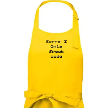 Kuchyňská zástěra Sorry I Only Speak code - Dámská zástěra na vaření - Univerzální velikost ( Žlutá )