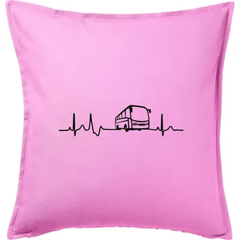 Polštář EKG autobus - Polštář 50x50 - 50x50 - Pouze potah ( Růžová )