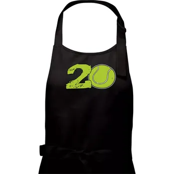 Kuchyňská zástěra Tenis kulaté narozeniny 20 - Pánská zástěra na vaření - Univerzální velikost ( Černá )