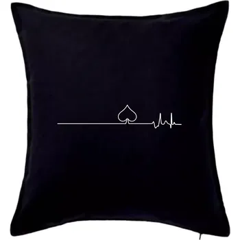 Polštář Poker EKG listy piky - Polštář 50x50 - 50x50 - Pouze potah ( Černá )