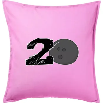 Polštář Bowling kulaté narozeniny 20 - Polštář 50x50 - 50x50 - Pouze potah ( Růžová )