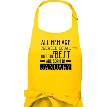 Kuchyňská zástěra All men are created equal january - Pánská zástěra na vaření - Univerzální velikost ( Žlutá )