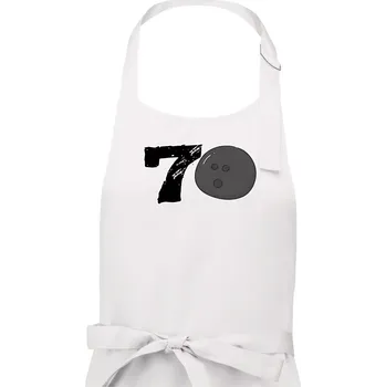 Kuchyňská zástěra Bowling kulaté narozeniny 70 - Dámská zástěra na vaření - Univerzální velikost ( Bílá )