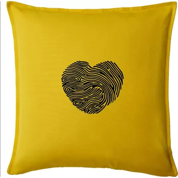 Polštář Otisk prstu srdce - Polštář 50x50 - 50x50 - Pouze potah ( Žlutá )