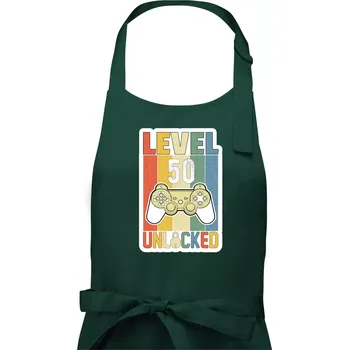Kuchyňská zástěra Gaming narozeniny 50 - Dámská zástěra na vaření - Univerzální velikost ( Lahvově zelená )