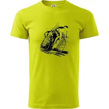 Silniční cyklistika skica - Klasické pánské triko vyšší gramáže - S ( Limetková )