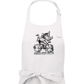 Kuchyňská zástěra Jezdím jako kanec - Pánská zástěra na vaření - Univerzální velikost ( Bílá )