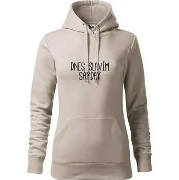 Dámská mikina Dnes slavím Sámday - Mikina dámská Cape s kapucí - S ( Ledově šedá )