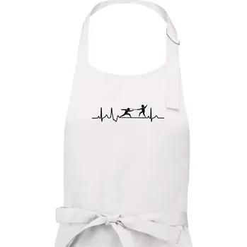 Kuchyňská zástěra EKG šerm - Dámská zástěra na vaření - Univerzální velikost ( Bílá )