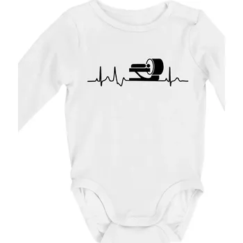 Kojenecký body EKG radiologie - Body kojenecké s dlouhým rukávem - Dlouhý r. do 3 měs ( Bílá )