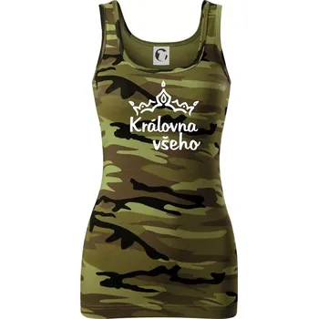 Dámské tričko Královna všeho - Dámské Maskáčové tílko - L ( Zelený maskáč )