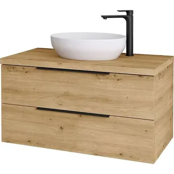 Koupelnový nábytek kielle Idolio - Skříňka včetně desky pod umyvadlo 100x54x50 cm, s výřezem, karamel 50024101