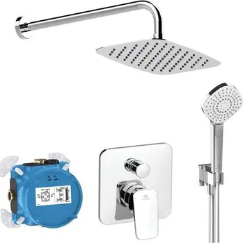 Sprchový set Ideal Standard CeraPlan - Sprchový set s baterií pod omítku, s tělesem, 3 proudy, 30x20 cm, chrom BD195AA