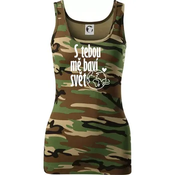 S tebou mě baví svět - Dámské Maskáčové tílko - XL ( Hnědý maskáč )